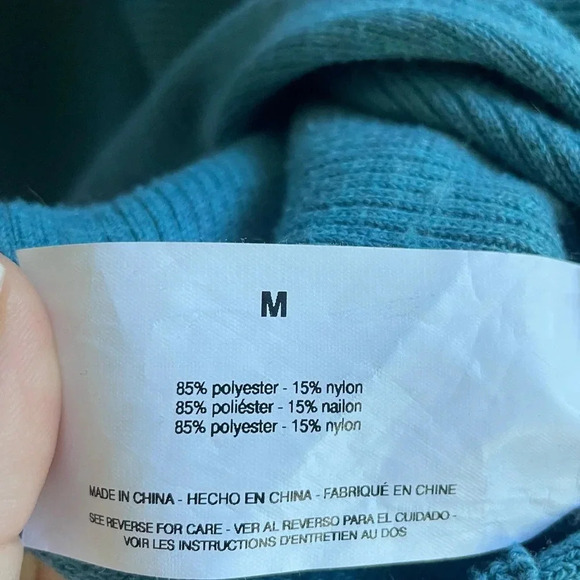 Ella Moss Blue Ribbed Long Sleeve Sweater, M - Picture 6 of 11